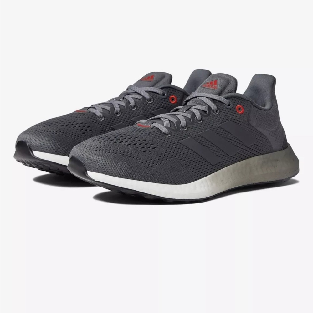 Adidas PureBoost 21 Ultra Gray with Red Accents